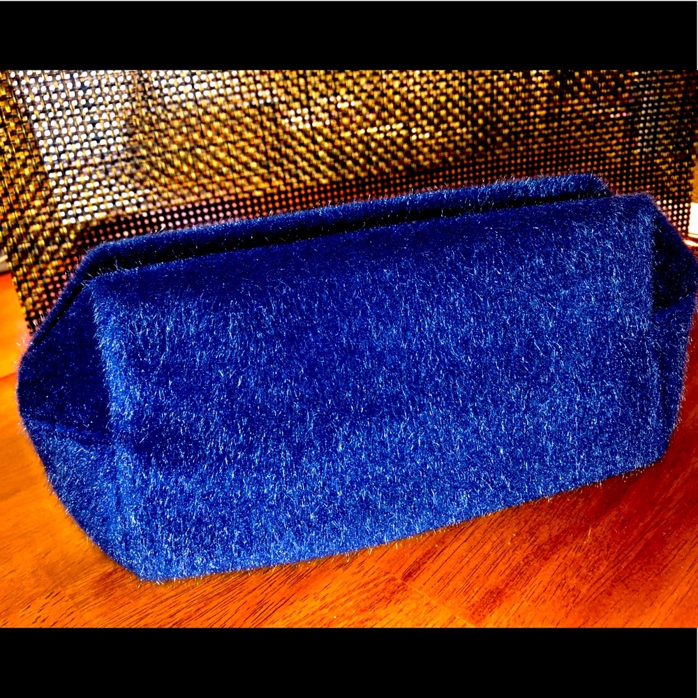 Fuzzy Blue Makeup/Cosmetic Bag